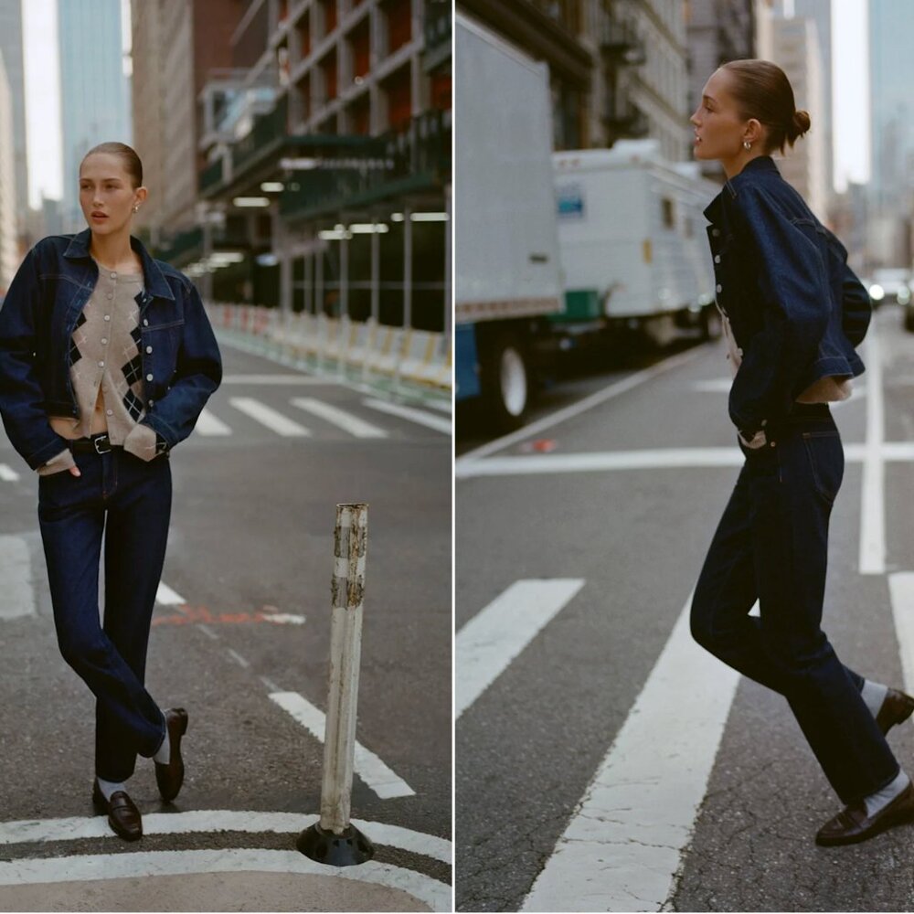 Reformation Greer Mid Rise Straight Jeans Blue - Size 24